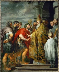 Sankt Ambrosius og keiser Theodosius, ca. 1615 (maleri på lerret)