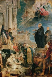 St. Francis Xavier Blessing the Sick (olje på lerret)