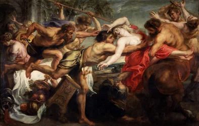 Bortførelsen av Hippodamia, eller lapither og kentaurer, 1636-1638