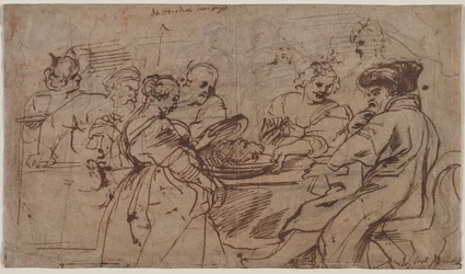 Festen til Herodes recto Tomyris med hodet til Kyros verso, ca. 1637-1638.