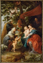 Den hellige familie hviler under et epletre