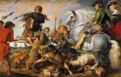 Wolf and Fox Hunt, ca. 1616.