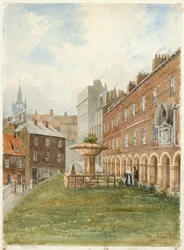Holy Jesus Hospital, Newcastle upon Tyne (kroppsfarge, blyant og akvarell på papir)