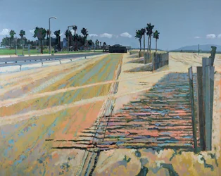 Gjerde på stranden, Santa Monica, USA, 2002 (olje på lin)