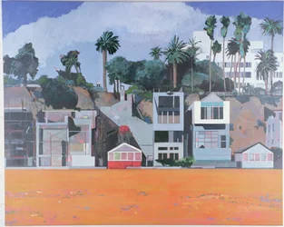 Hus under klippen, Santa Monica, USA, 2002 (olje på lin)