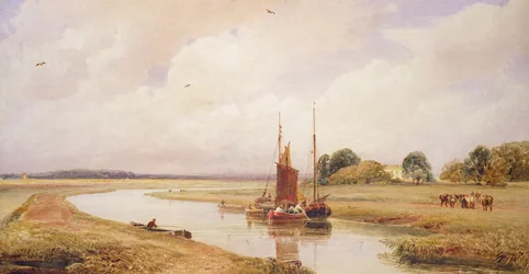 Langrick-fergen på elven Witham nær Boston, Lincolnshire