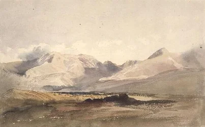 PD.135-1950 Fjellscene, Westmorland (akvarell)