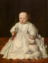 Portrett av et barn (olje på lerret, montert på tre)
