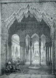 Inngang til Lions Court, Alhambra, plate 4 fra 