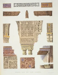 Detaljer fra Lions Court, Alhambra, fra 