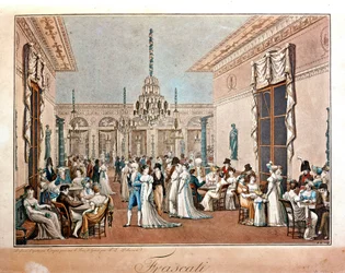 Cafe Frascati av Debucourt, tidlig på 1800-tallet.