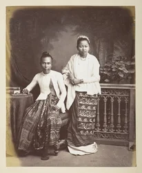 Portrett av en burmesisk mann og kone, Fotograf: Klier, Philip Adolphe Gladstone Collection