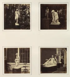 [Skulpturer av Andromeda, toalettet til Atalanta, Corinna og en Naiad], ca. 1859.