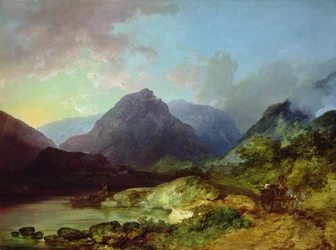 Landskap i Lake District (olje på lerret)