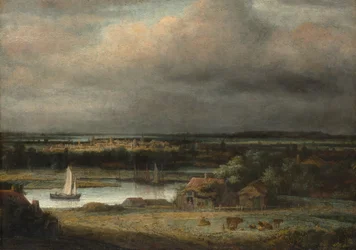 Bredt elvelandskap, ca. 1648-49.