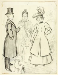 Humoristisk scene av London-livet i East End