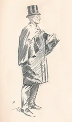 Blyblyantskisse av Phil May, 1800-tallet 1903-1904