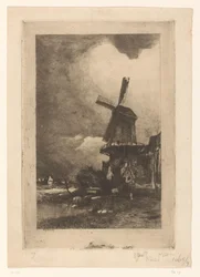 Kvern i et landskap Moulin a vent (original tittel)