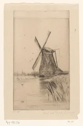 Vindmølle i landskap Mon Moulin (original tittel)