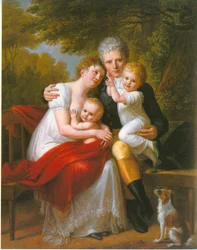 Portrett av grev Ferdinand von Zeppelin og hans familie
