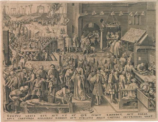 Justitia Justice fra De syv dyder, 1559.