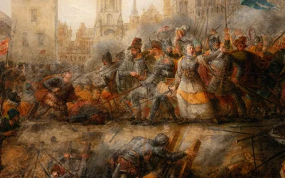 Defense of Tournai av prinsessen av Epinoy, Philippe-Auguste Hennequin, Museum of Fine Arts of Tournai