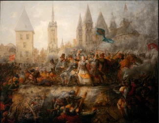Defense of Tournai av prinsessen av Epinoy, Philippe-Auguste Hennequin, Museum of Fine Arts of Tournai