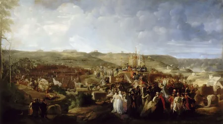 Napoleon deler ut Æreslegionens kors i Boulogne-leiren 16. august 1804,