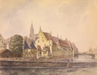 Donau ved Strasbourg (akvarell på papir)