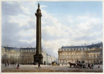 Column de la Place Vendôme - i "Walk in Paris and its environments", designet av Jacottet og Benoist, ca. 1840