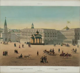 Det store Kreml-palasset fra en panoramautsikt over Moskva i 10 deler, ca 1848