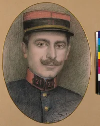 Sersjant for det 21. infanteriregiment (pastell på papir)
