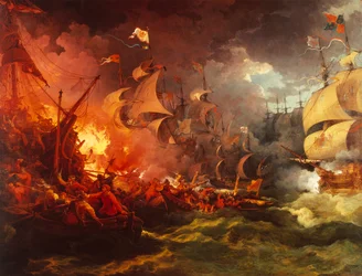 Nederlaget for den spanske armadaen, 8. august 1588