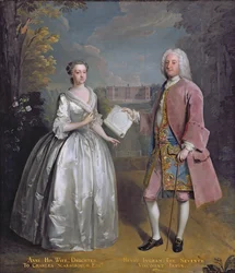 Portrett av Henry 7. Viscount Irwin og hans kone Anne (olje på lerret)