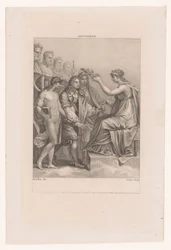 Apoteose av Jean Racine Hans geni og Melpomene fører ham til udødelighet