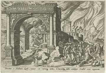 Loth og familien forlater byen Sodoma The Days of Doom of the Jewish People (serietittel)
