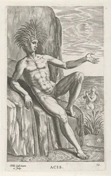 Riviergod Acis Ess (tittel på objekt) Rivier- en zeegoden (serietittel) Elegante portretter av de marine halvgudene og Amnicus-selene (serietittel)