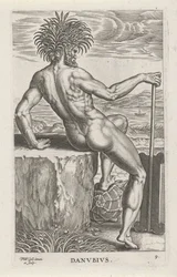 Riviergod Donau Danvbivs (tittel på objekt) Rivier- en zeegoden (serietittel) Elegante portretter av de marine halvgudene og sjøløvene (serietittel)