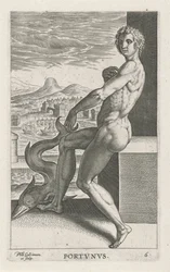 Zeegod Portunus Portvnvs (tittel på objekt) Rivier- en zeegoden (serietittel) Elegante portretter av de marine halvgudene og Amnicus-selene (serietittel)