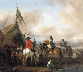 Et militærleir med kavalerer