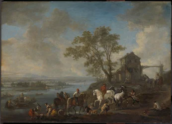Hestedam ved en elv