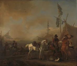 En hærleir, ca. 1662–1664 (olje på panel)