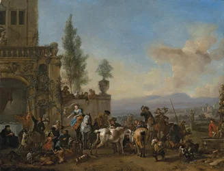 The Return from the Hunt (olje på panel)