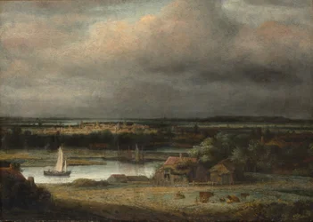 Bredt elvelandskap, ca. 1648-49