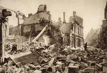 Utsikt over Rue St. Martin, Soissons
