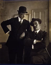 Komponisten Giacomo Puccini (1858-1924) og musikkforlaget Tito Ricordi II (1865-1933).