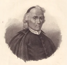 Portrett av den italienske presbyterianeren og historikeren Ludovico Antonio Muratori (1672-1750), kobberstikk