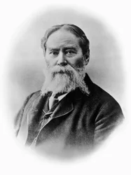 Portrett av James Russell Lowell (1819-1891), amerikansk romantisk poet, kritiker, redaktør, avskaffelsesmann og diplomat, fotografi