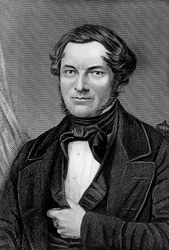 Portrett av Robert Wilhelm Eberhard Bunsen (1811-1899), tysk kjemiker og fysiker, gravering