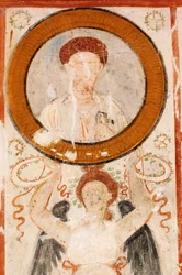 Syria, Palmyra, Valley of Tombs, Hypogeum fresco i graven til tre brødre